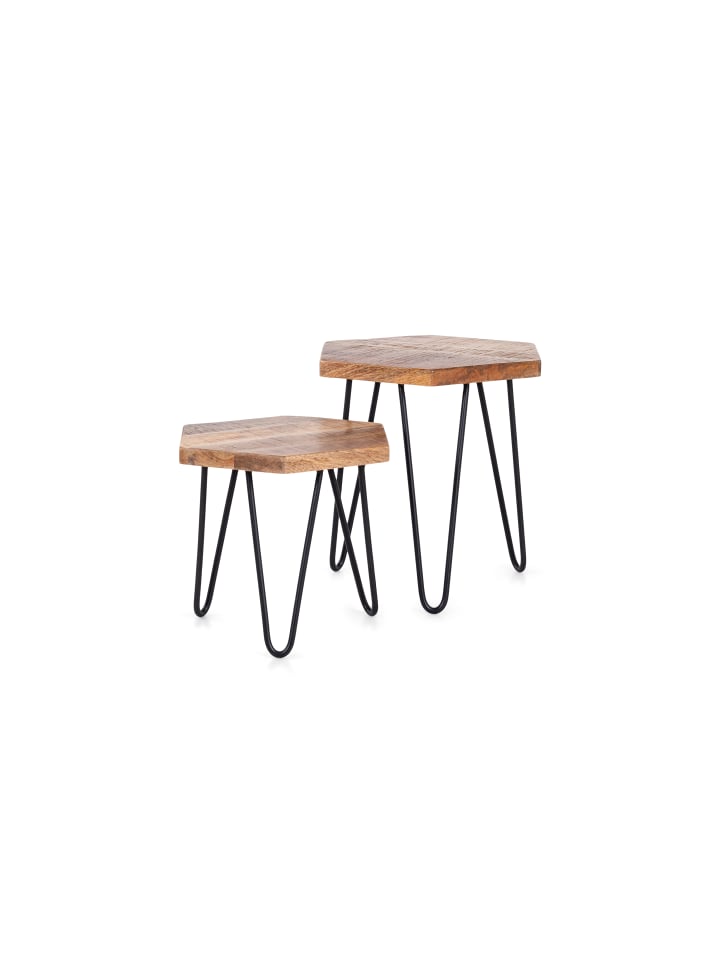 byLiving ELEA x 55/45 x cm - Mangoholz (B) 40 kaufen limango (H) Zweisatztisch günstig aus | 45 (T)