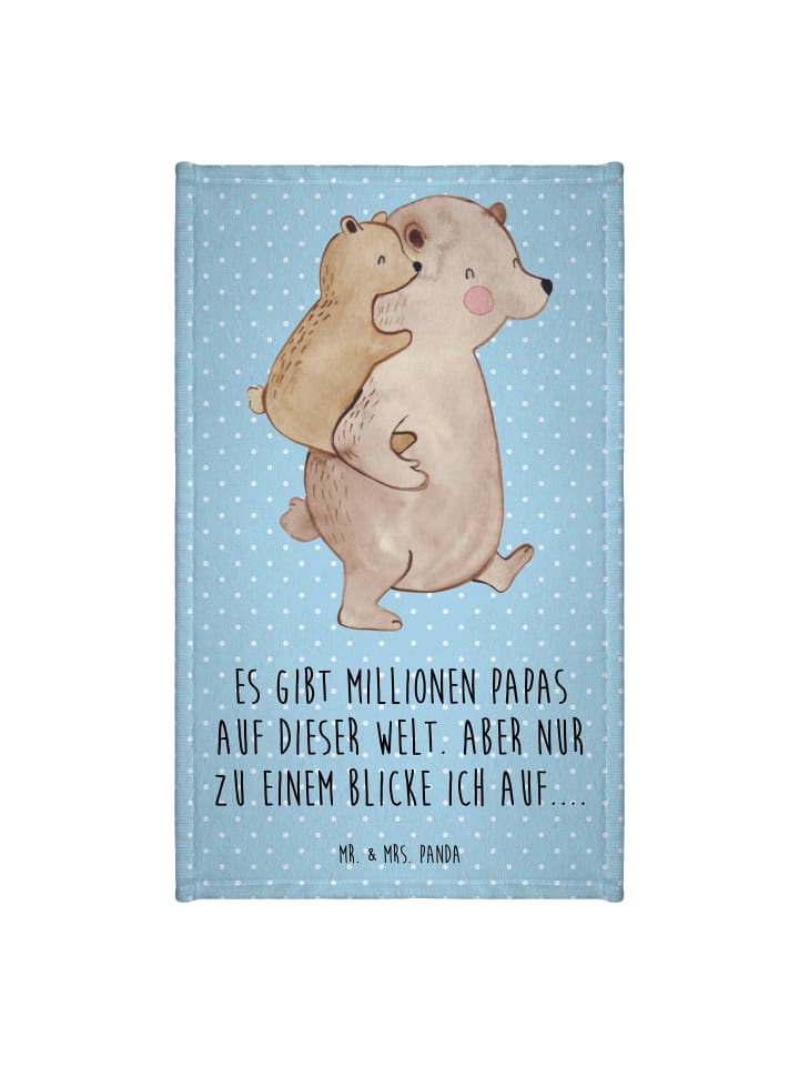 Kinderhandtuch Papa Bär mit Spruch in Blau Pastell