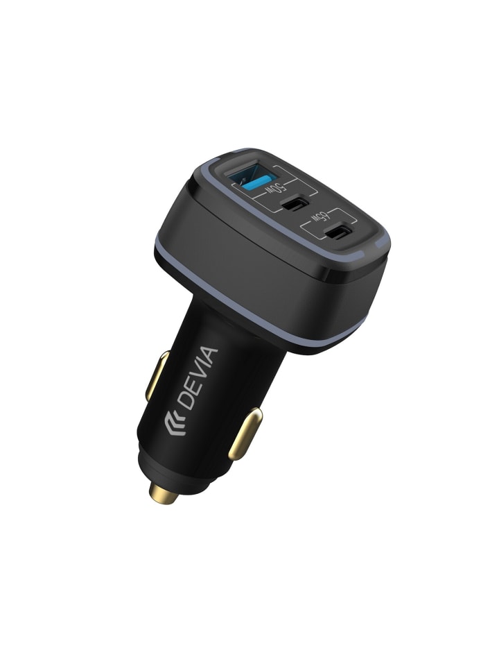 Devia Autoladegerät 115W Schnellladegerät 2x USB-C 1x USB in Schwarz