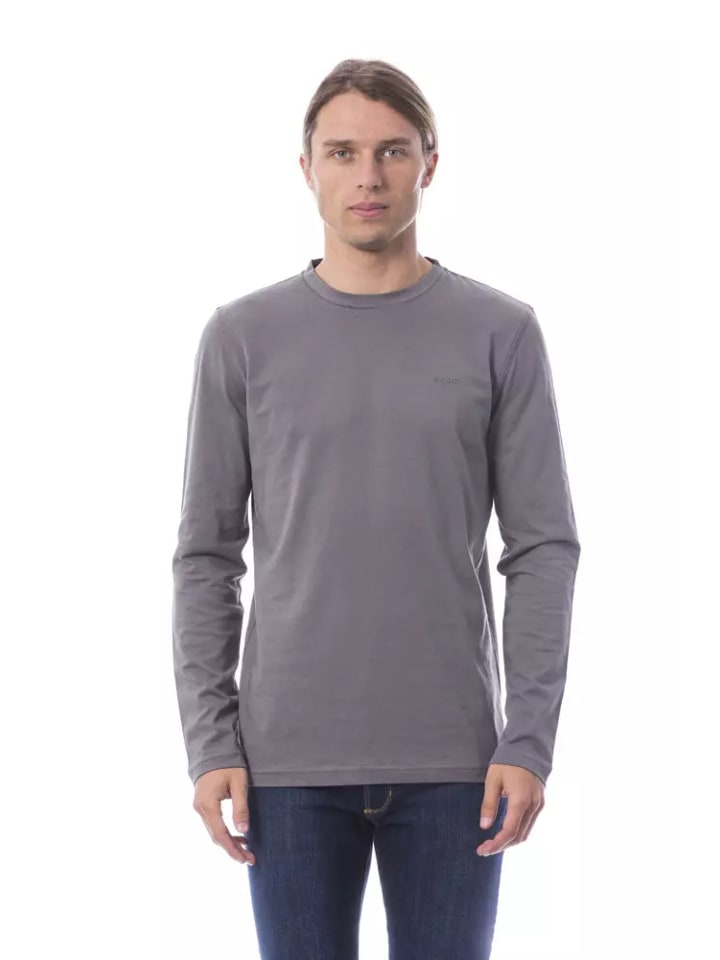 Grau Baumwolle Herren T-Shirt