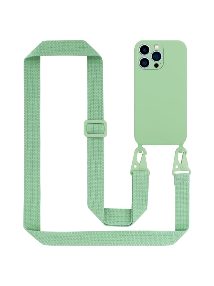 Handykette für Apple iPhone 13 PRO MAX Hülle in LIQUID HELL GRÜN