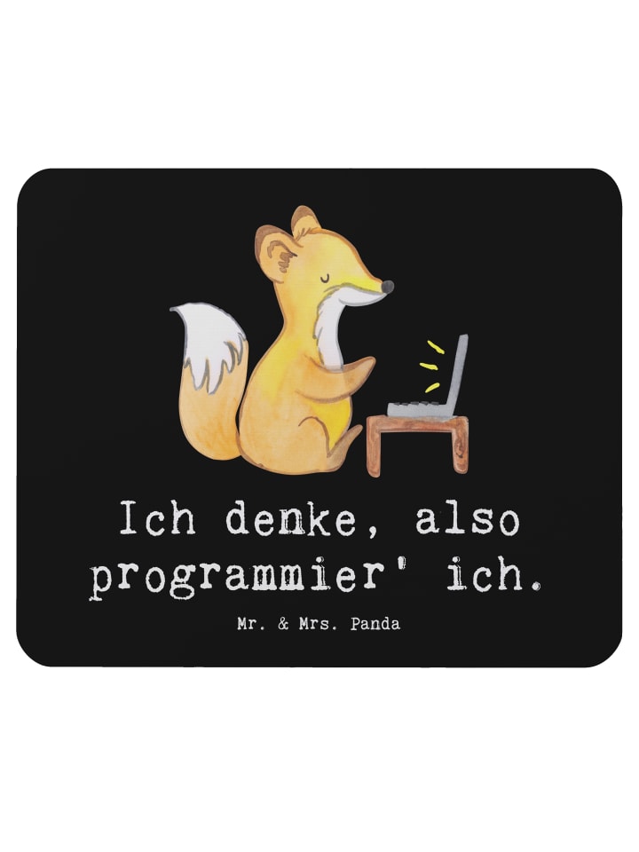 Mauspad Denker Softwareentwickler mit Spruch in Schwarz