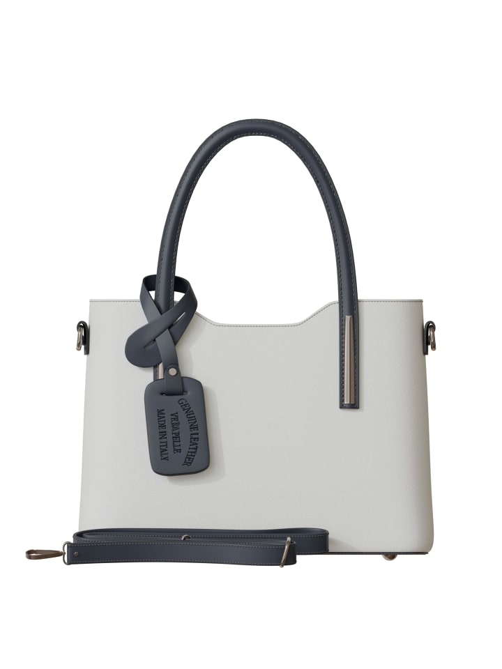 Henkeltasche in Bianco/blu - Blau