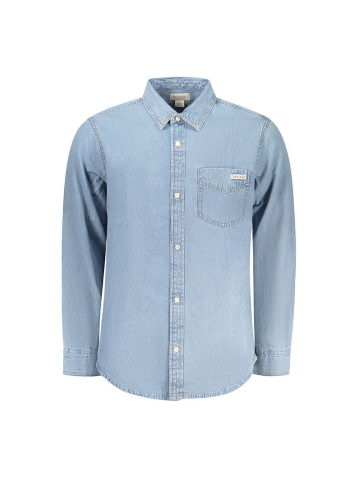 Blau Baumwolle Herren Hemd