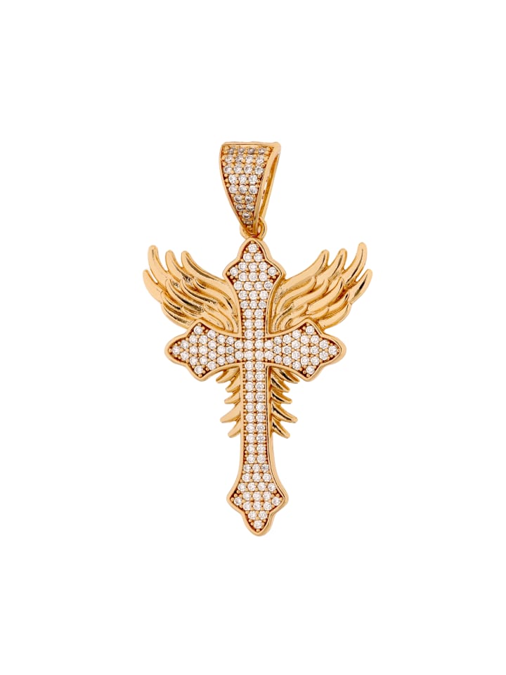 Women Pendant With Rhinestones in Rose Gold