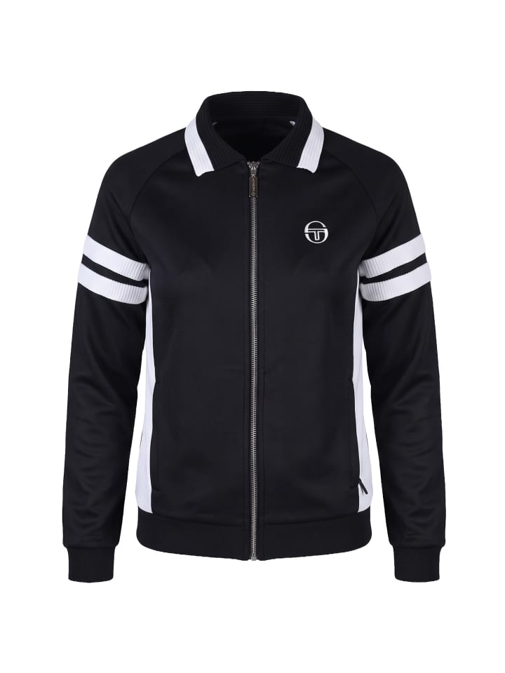 Track Jacket in black/gardenia