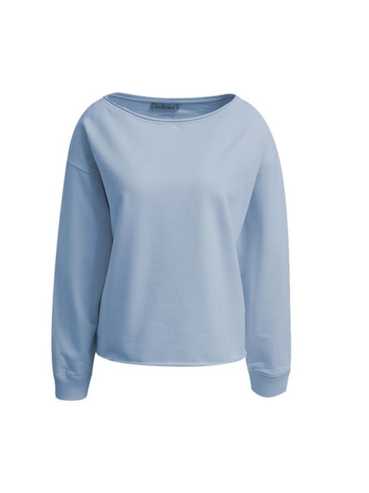 Boxy Sweatshirt mit weitem U-Boot-Ausschnitt in Light Blue