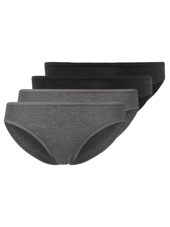 Slip 4er Pack in Schwarz/Grau