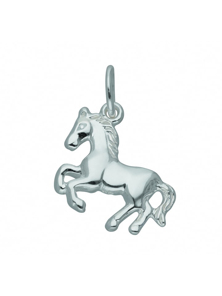 Damen 925 Silber Anhänger Pferd in silber