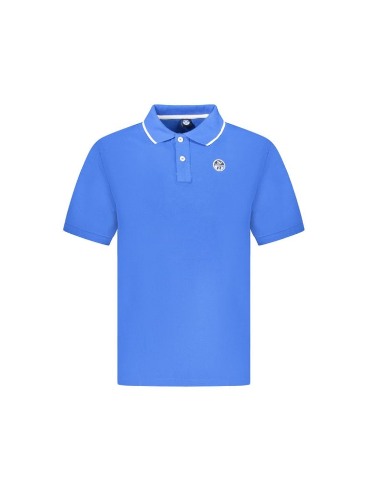 Blau Baumwolle Herren Polo Hemd