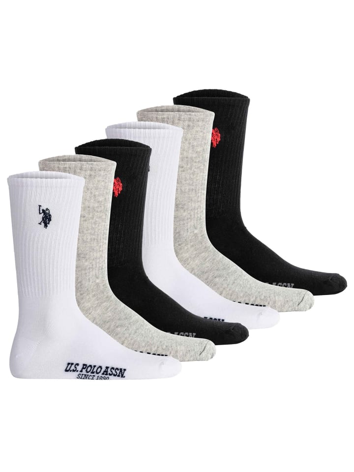 Socken 6er Pack in Weiß/Schwarz/Grau