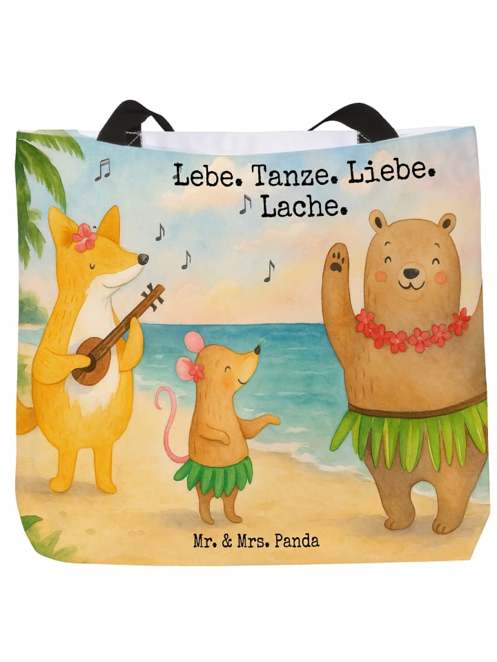 Tasche Waldtiere Aloha Design mit Spruch in Weiß