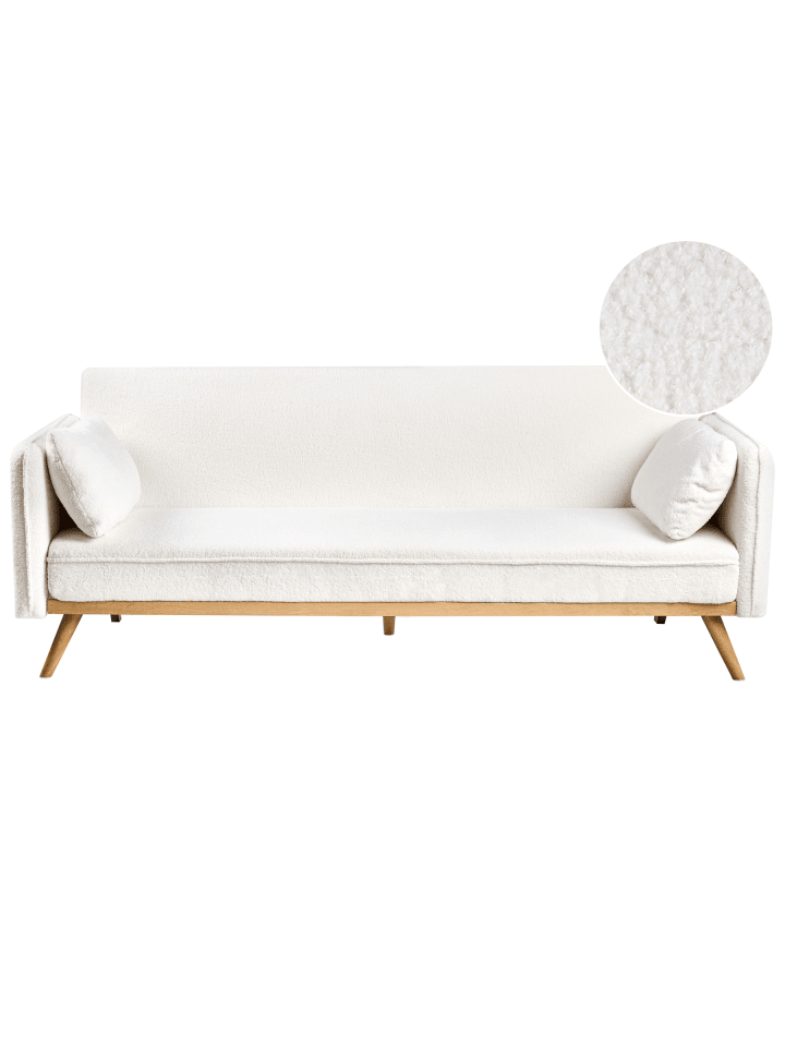 3-tlg 3-Sitzer Sofa ASAA in Weiß/Braun