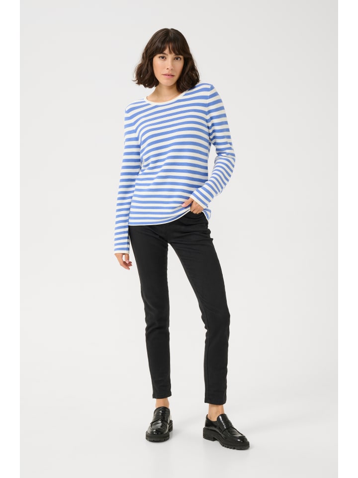 Strickpullover KAlinka Regular fit in Blue/Chalk Stripe