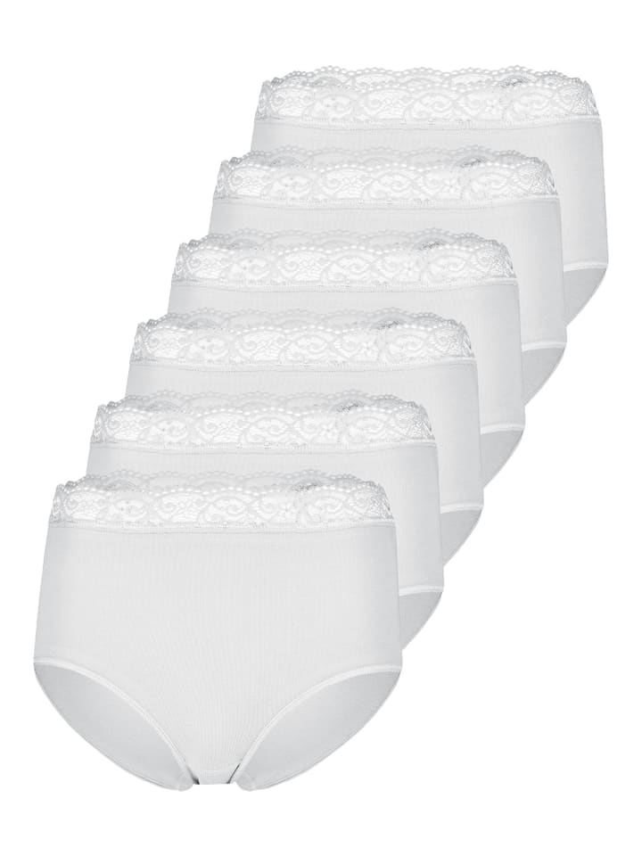 6er Pack Damen Taillenslip in weiss