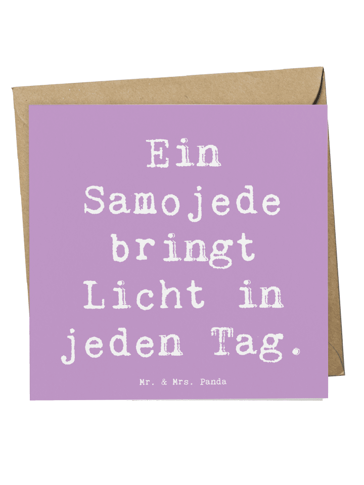 Deluxe Karte Spruch Samojede Licht mit Spruch in Lavendeltraum