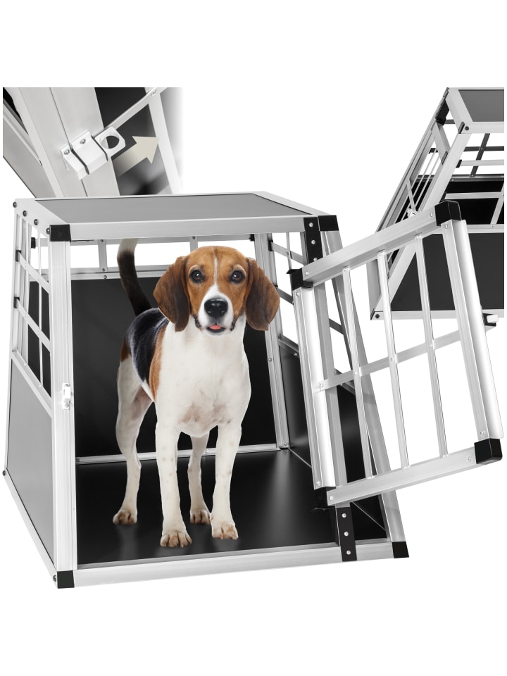 Hundetransportbox single aus Aluminium mit schützenden Kunststoffecken