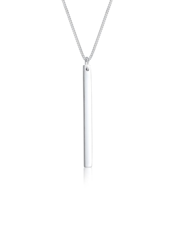 Halskette 925 Sterling Silber Geo, Rechteck in Silber