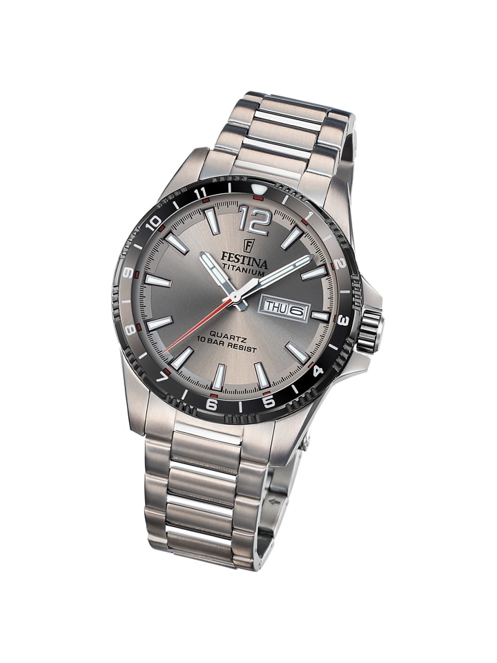 Analog-Armbanduhr Festina Titanium silber groß (ca. 43mm)