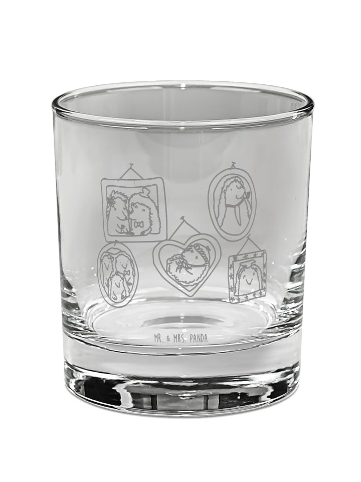 Glas Igel Familie ohne Spruch in Transparent