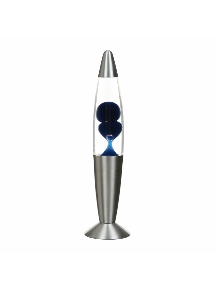 Lavalampe EEK G Ø 8.6 x (H)36 cm in Silber Blau Klar
