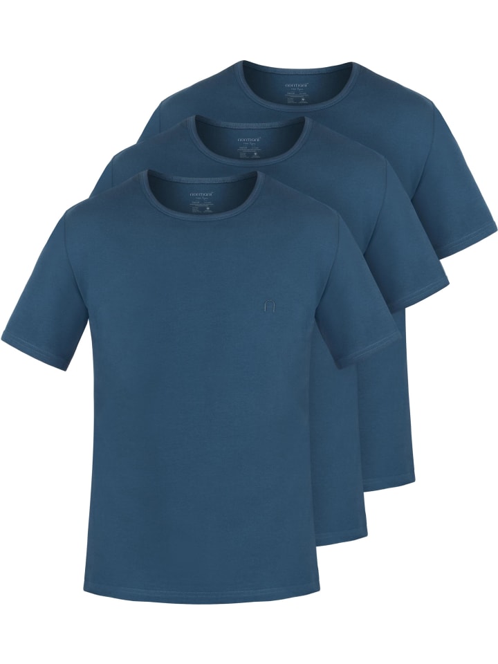 3er Set Herren T-Shirts aus Bio-Baumwolle Nyons in Marine