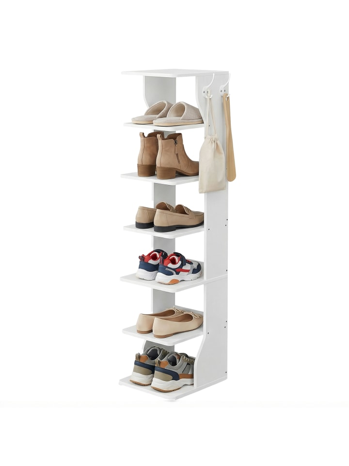 Schuhregal Island in Weiß - (B)26.4 x (H)110.4 x (T)30 cm