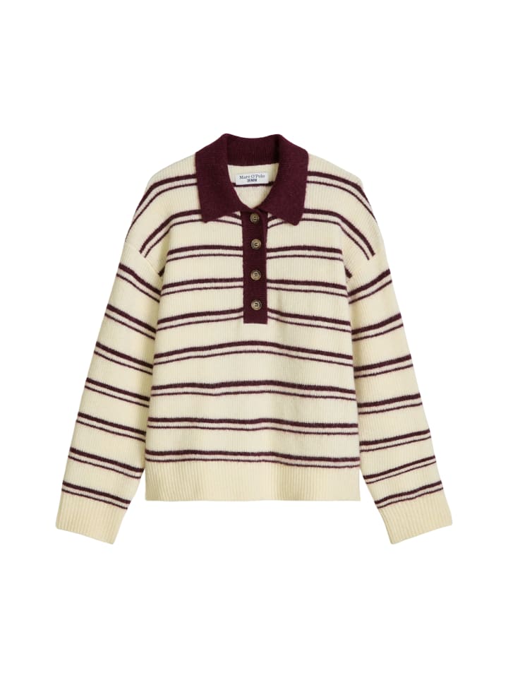 Gestreiftes Strickpolo oversize in Bright Yellow