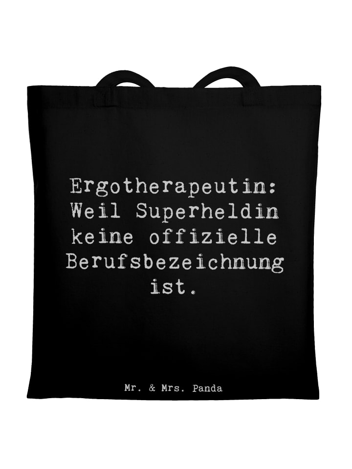 Shopping Tasche Spruch Ergotherapeutin Superhel... in Schwarz