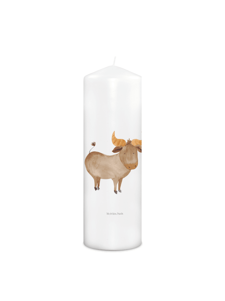Kerze Sternzeichen Stier ohne Spruch in Weiß