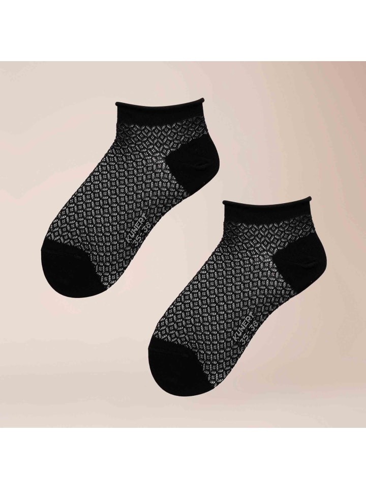 Sneakersocken Ajour Essential Rollrand in Black
