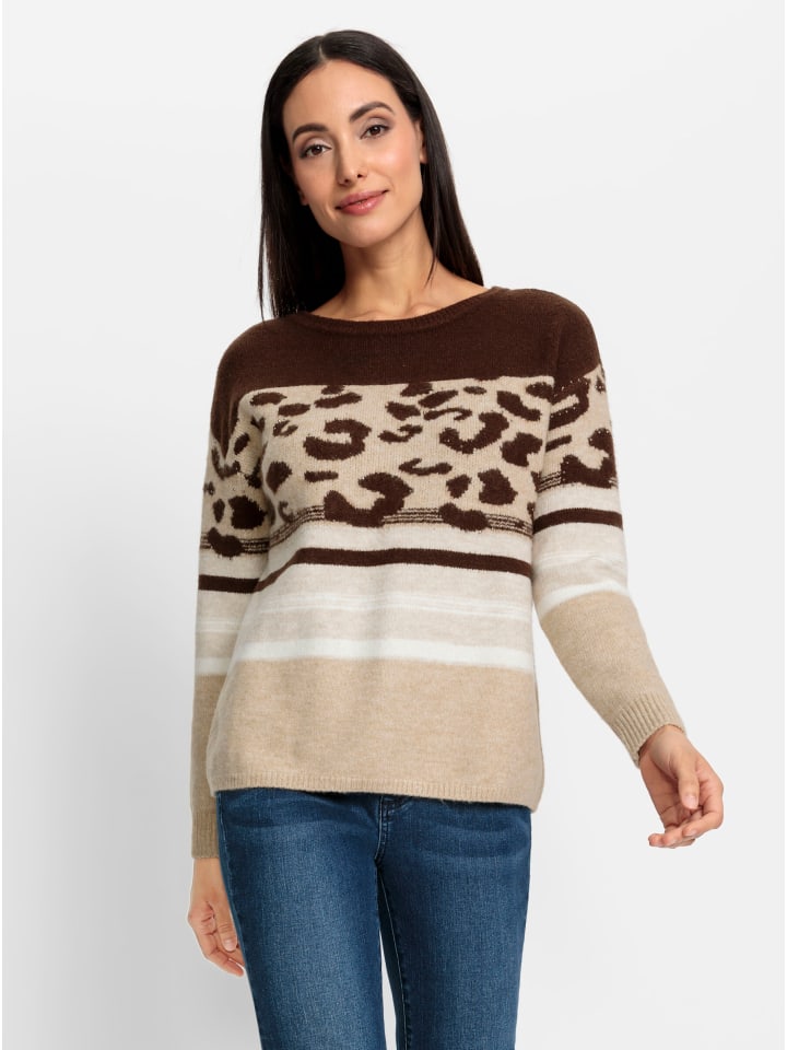 Pullover in schoko-camel-gemustert