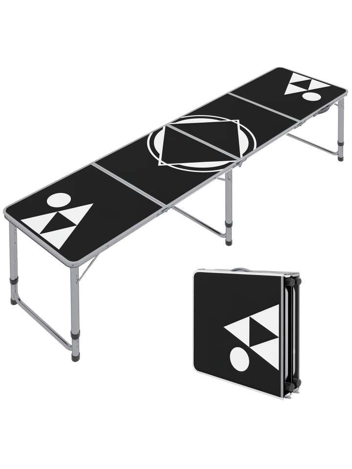 Bierpong Tisch,240cm x 60cm x 70cm,schwarz