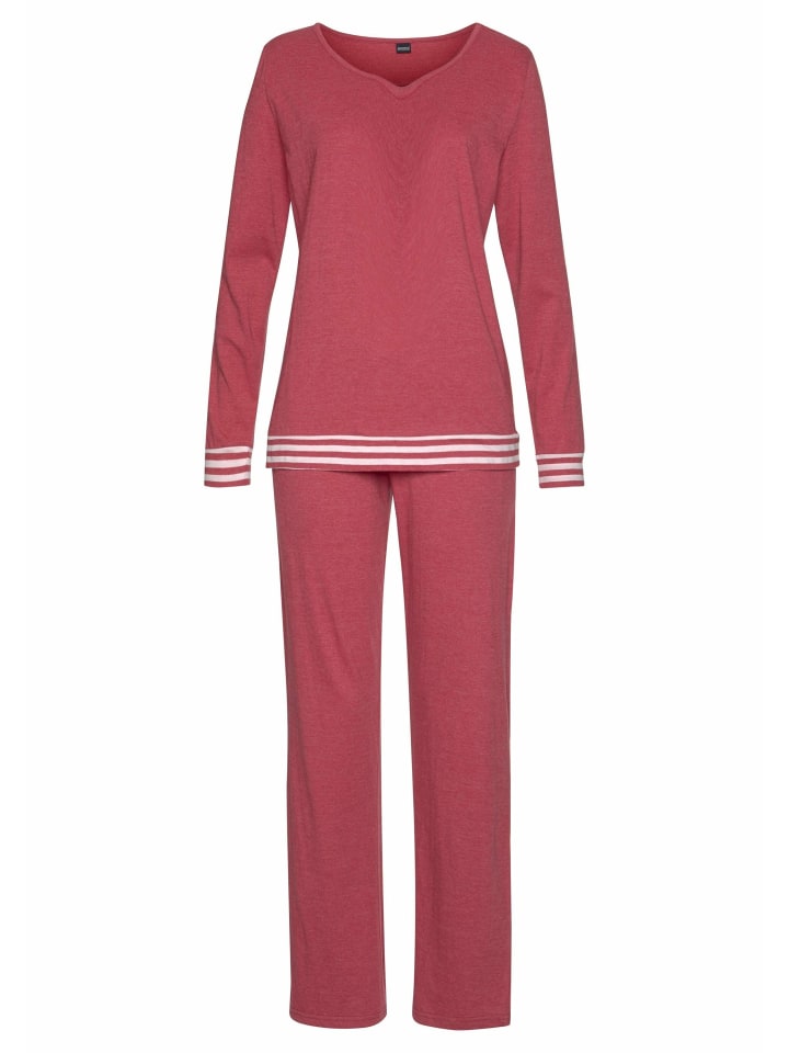 Pyjama in dunkelrot-meliert