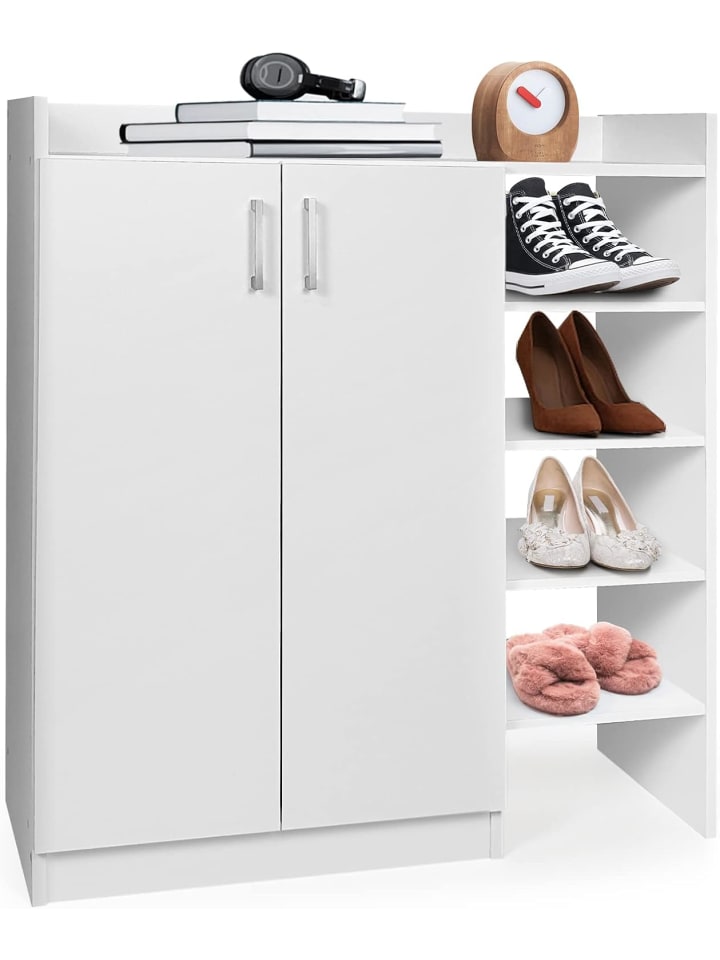 Schuhschrank 3-Fach 83 x 31,5 x 91 cm in Weiß