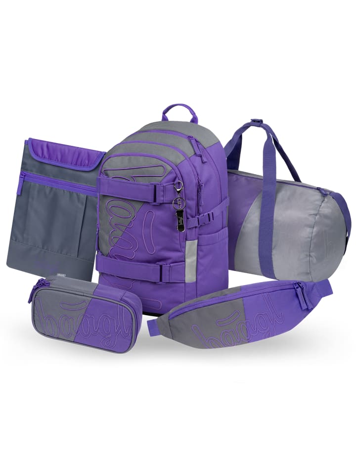 5-tlg. Set: Schulrucksack Skate in Grün Dual