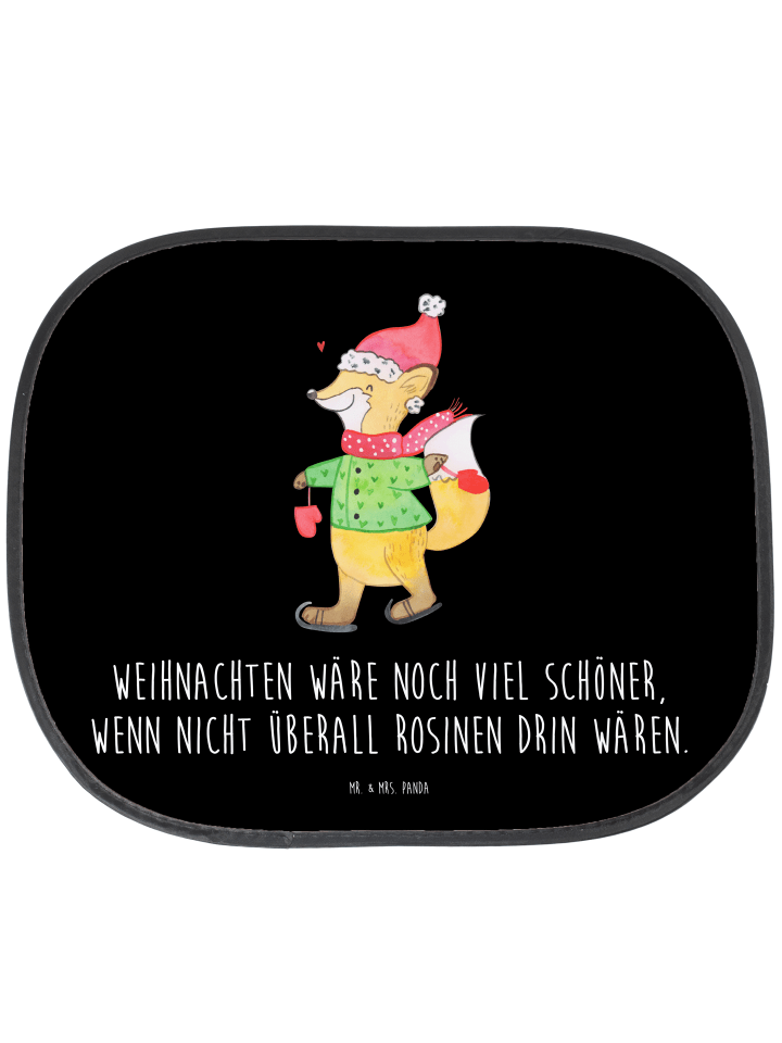 Hitzeschutz Auto Fuchs  Schlittschuhe mit Spruch in Schwarz
