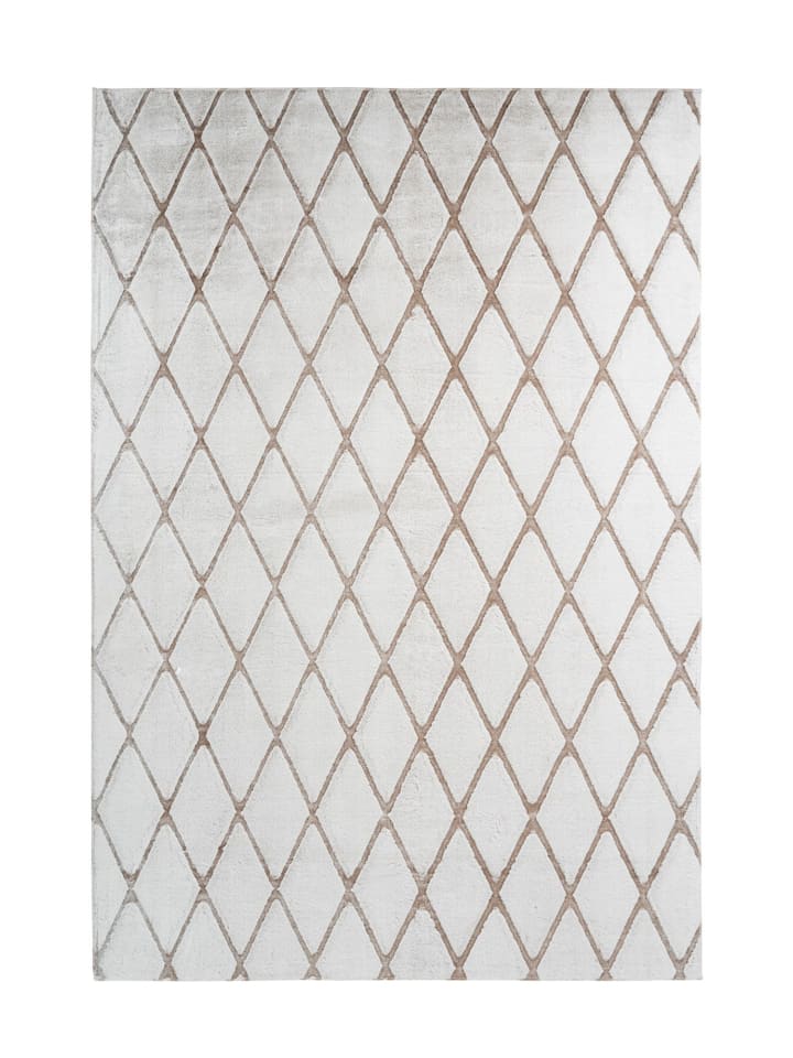 Wohnzimmer Teppich – Hochflorteppich Vivica 225 in weiß - taupe - rechteckig