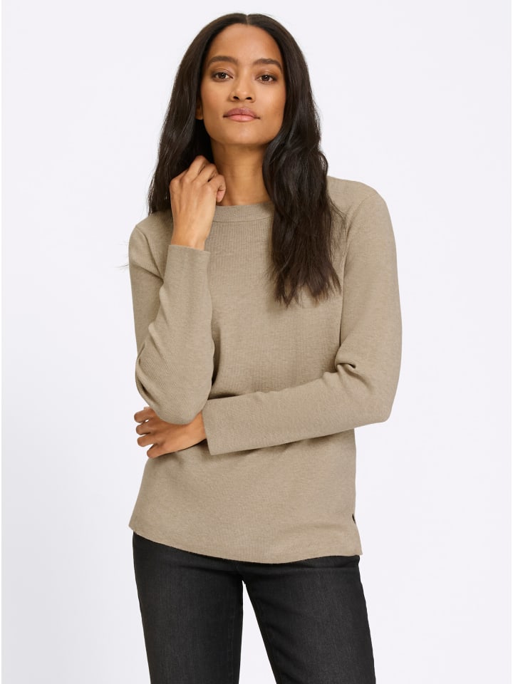 Pullover in beige-meliert