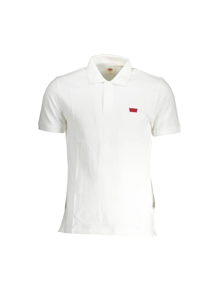 Weiß Baumwolle Herren Polo
