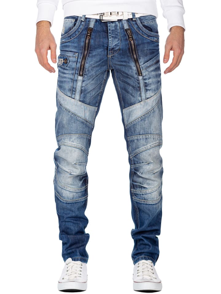 Herren Regular Fit Jeans Stonewashed in Blue
