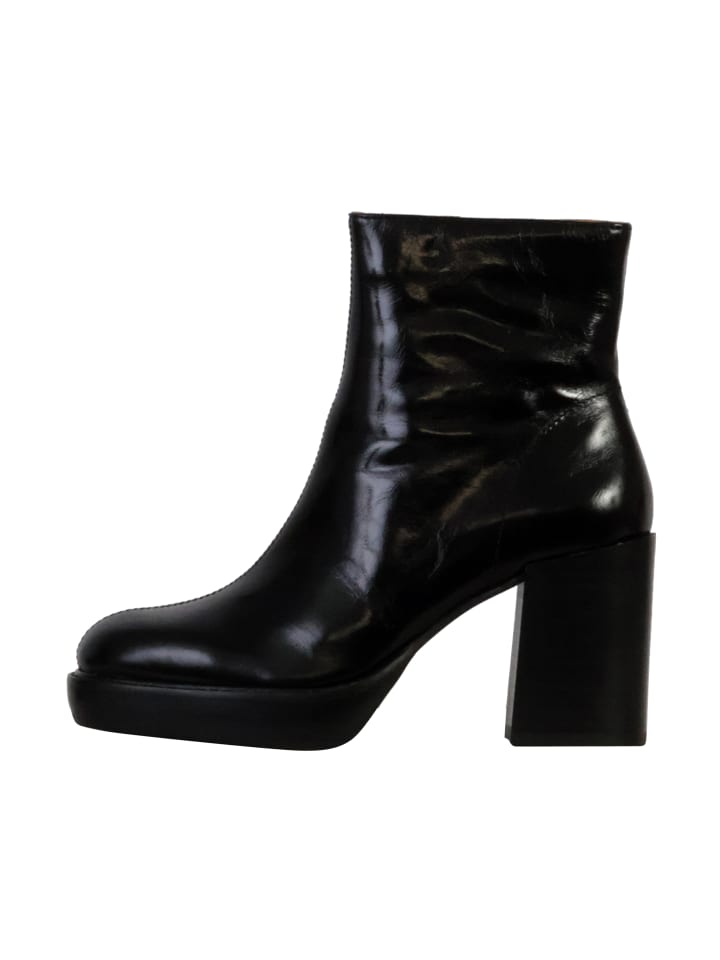 Clea-Lederstiefeletten Schwarz