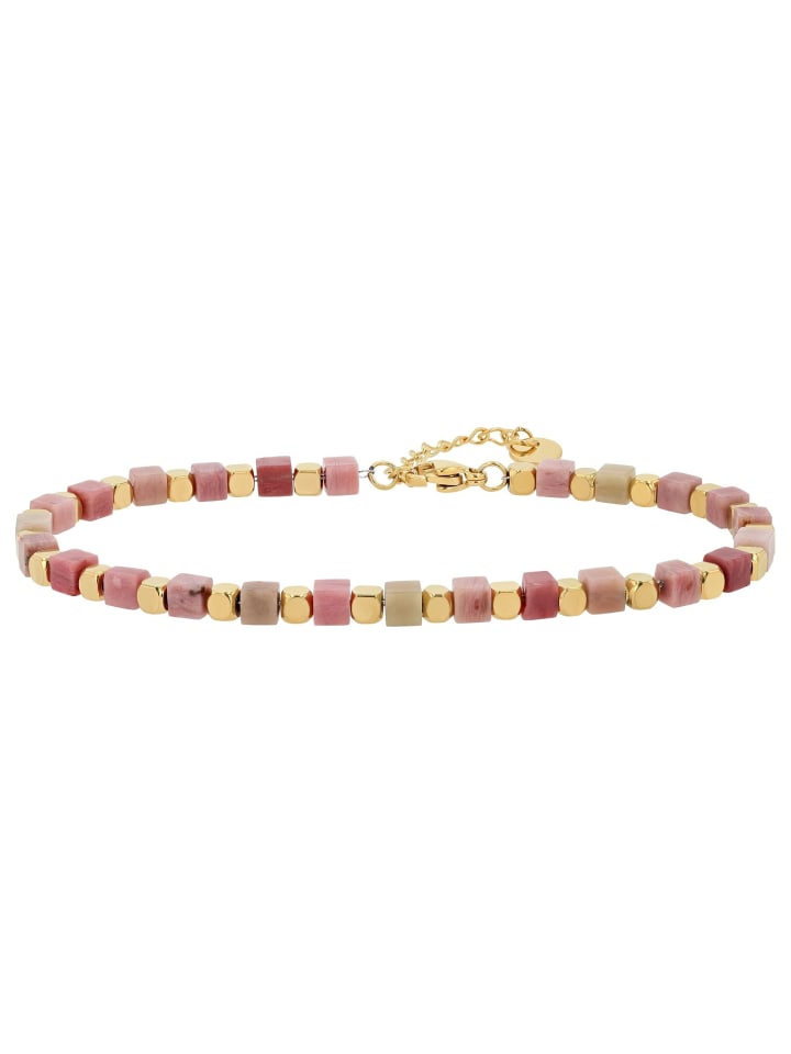 Damen Armband aus Edelstahl mit Aventurin 17,5+3 cm in gold