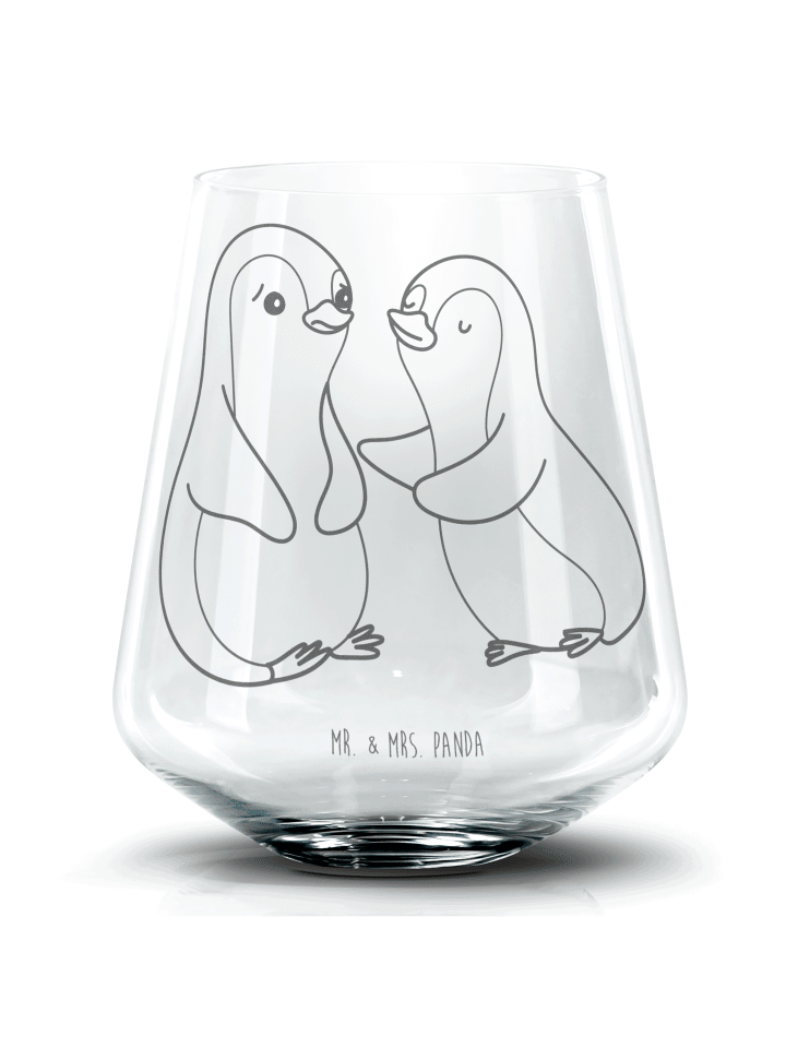 Blümchentail Glas Pinguine trösten ohne Spruch in Transparent