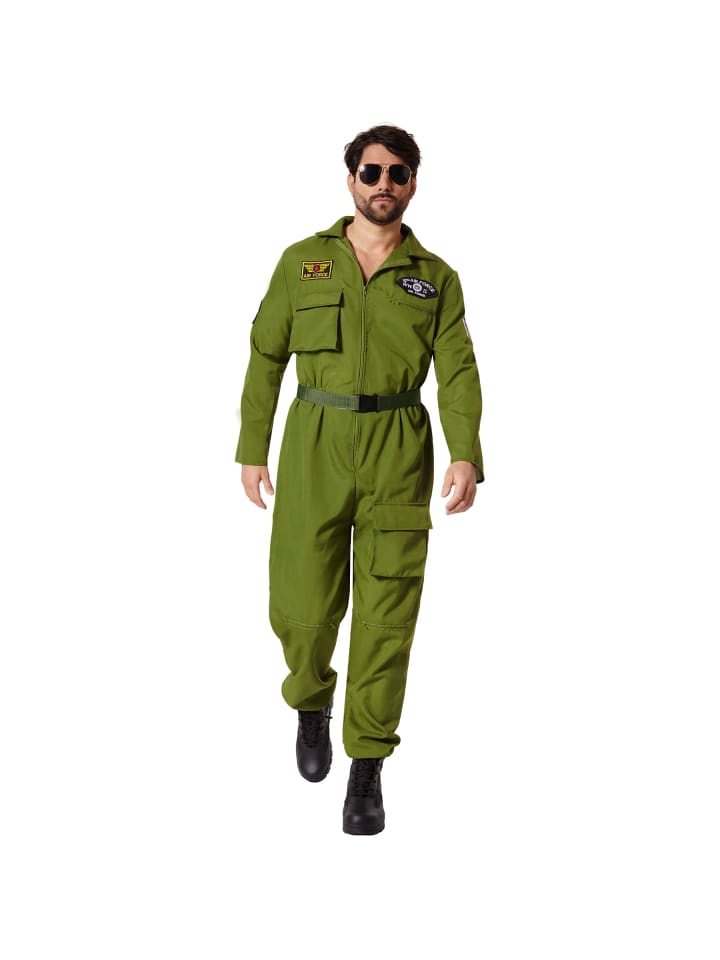 Pilotenanzug, auch Fliegeruniform Air Force Pilot, in grün, Gr. XL