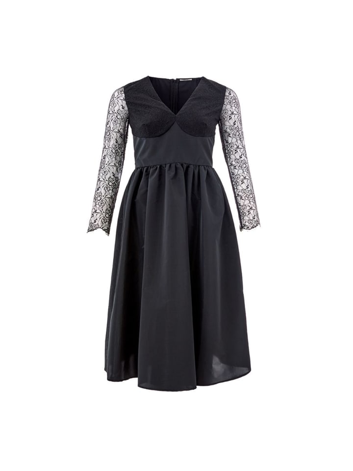 Schwarz Polyester Cocktail Kleid