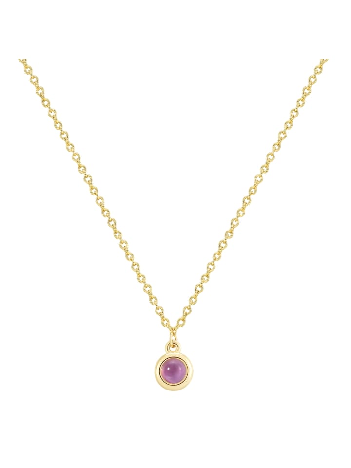 Halskette aus Sterling Silber mit Amethyst in gelbgold