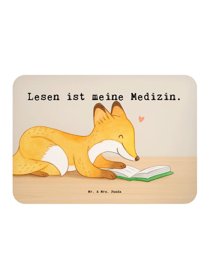 Magnet Fuchs Lesen Design mit Spruch in Weiß
