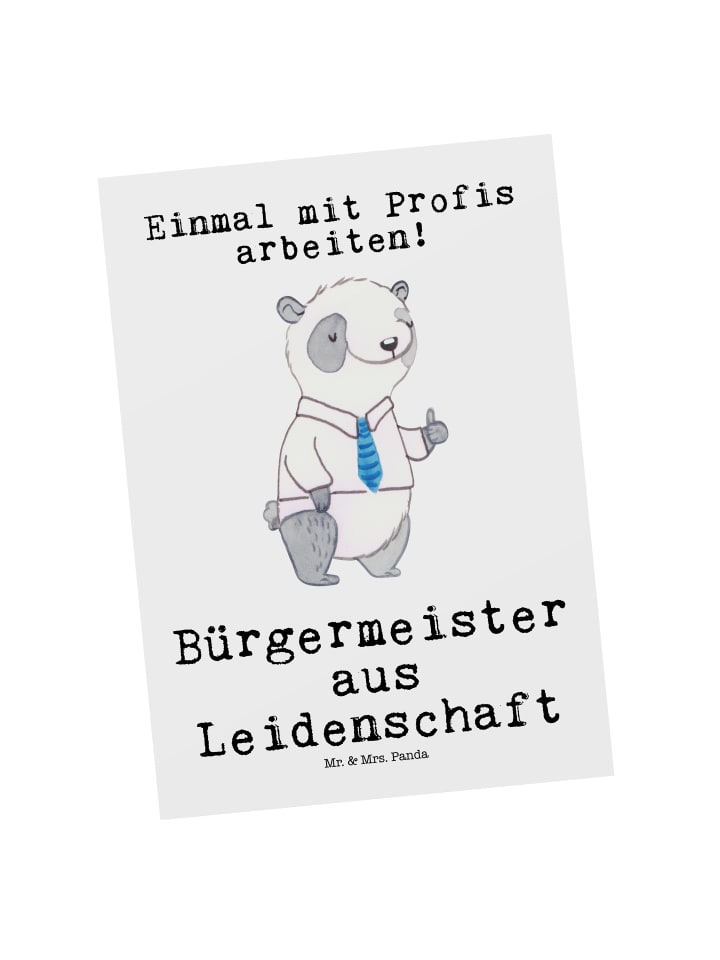 Grußkarte Bürgermeister Leidenschaft mit Spruch in Weiß