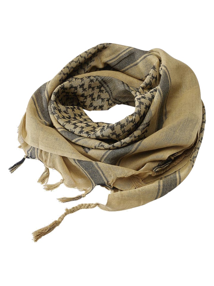 Shawl in khaki/black